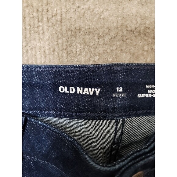 Old Navy WOW Super Skinny Ankle Jeans Women 12 Petite Blue High Rise Stretch NEW - Picture 9 of 12
